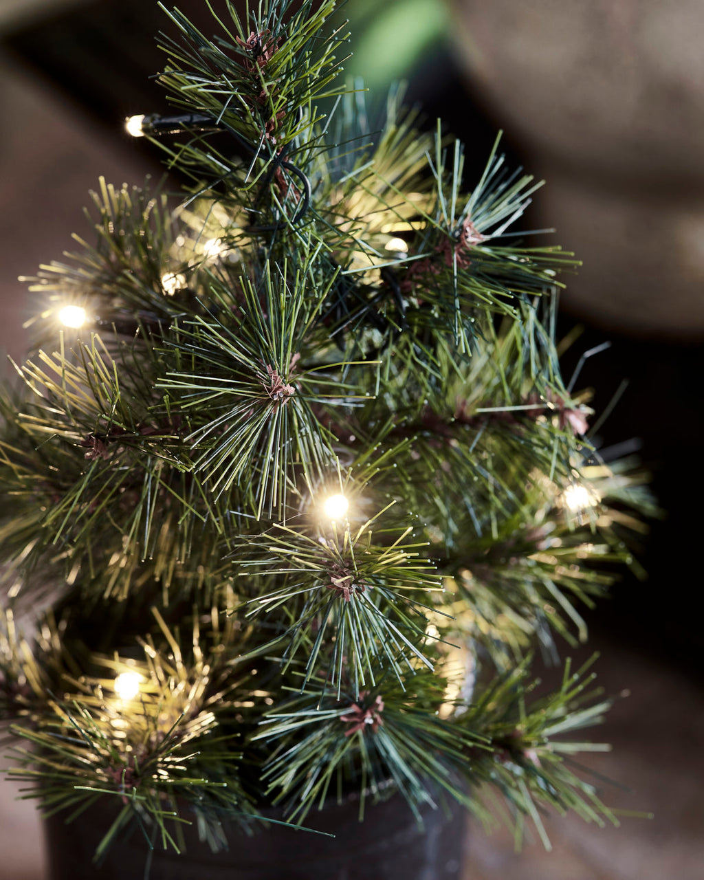 Weihnachtsbaum mit LED-Lichtern, HDPinus, Natur - 30 cm