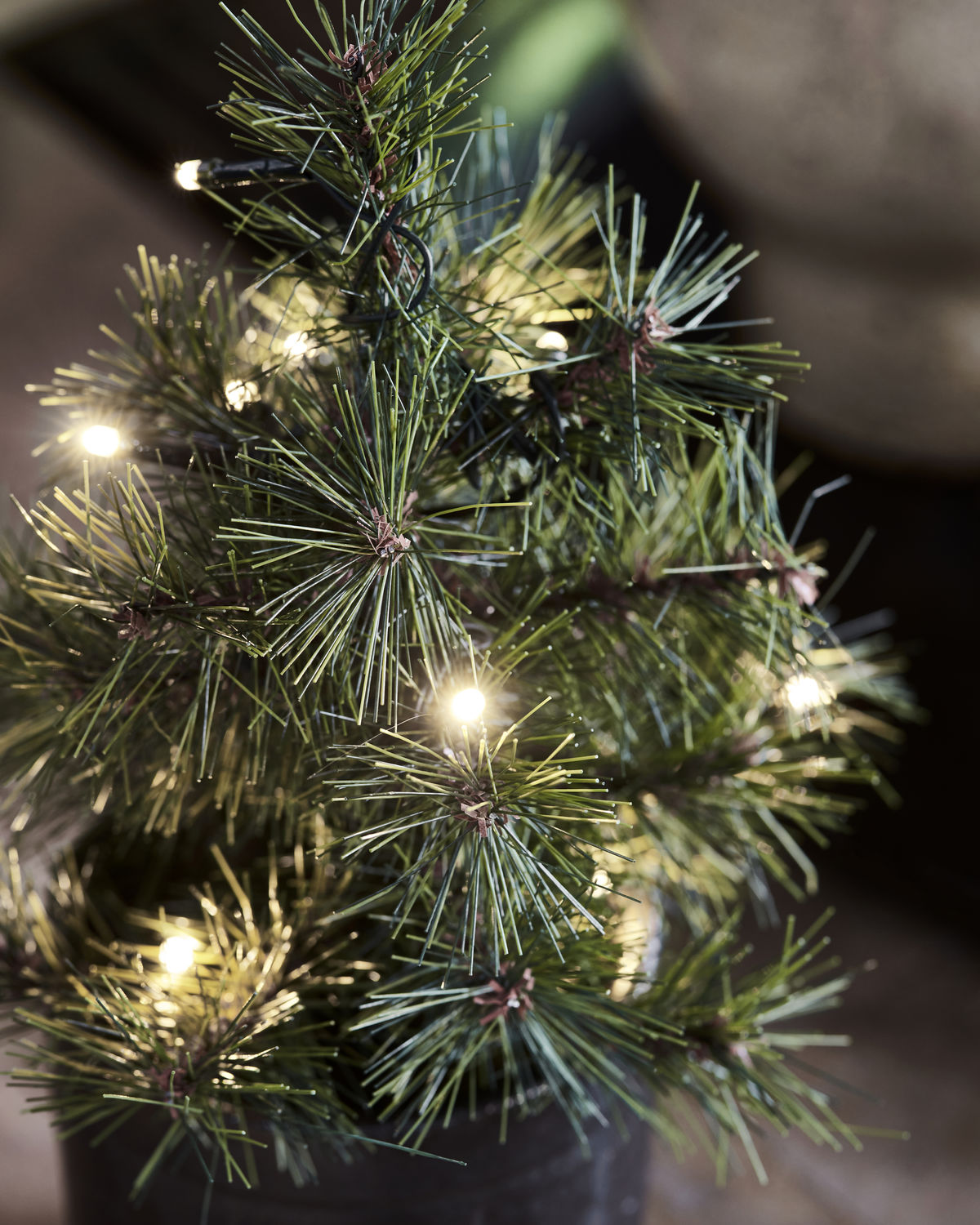 Weihnachtsbaum mit LED-Lichtern, HDPinus, Natur - 30 cm