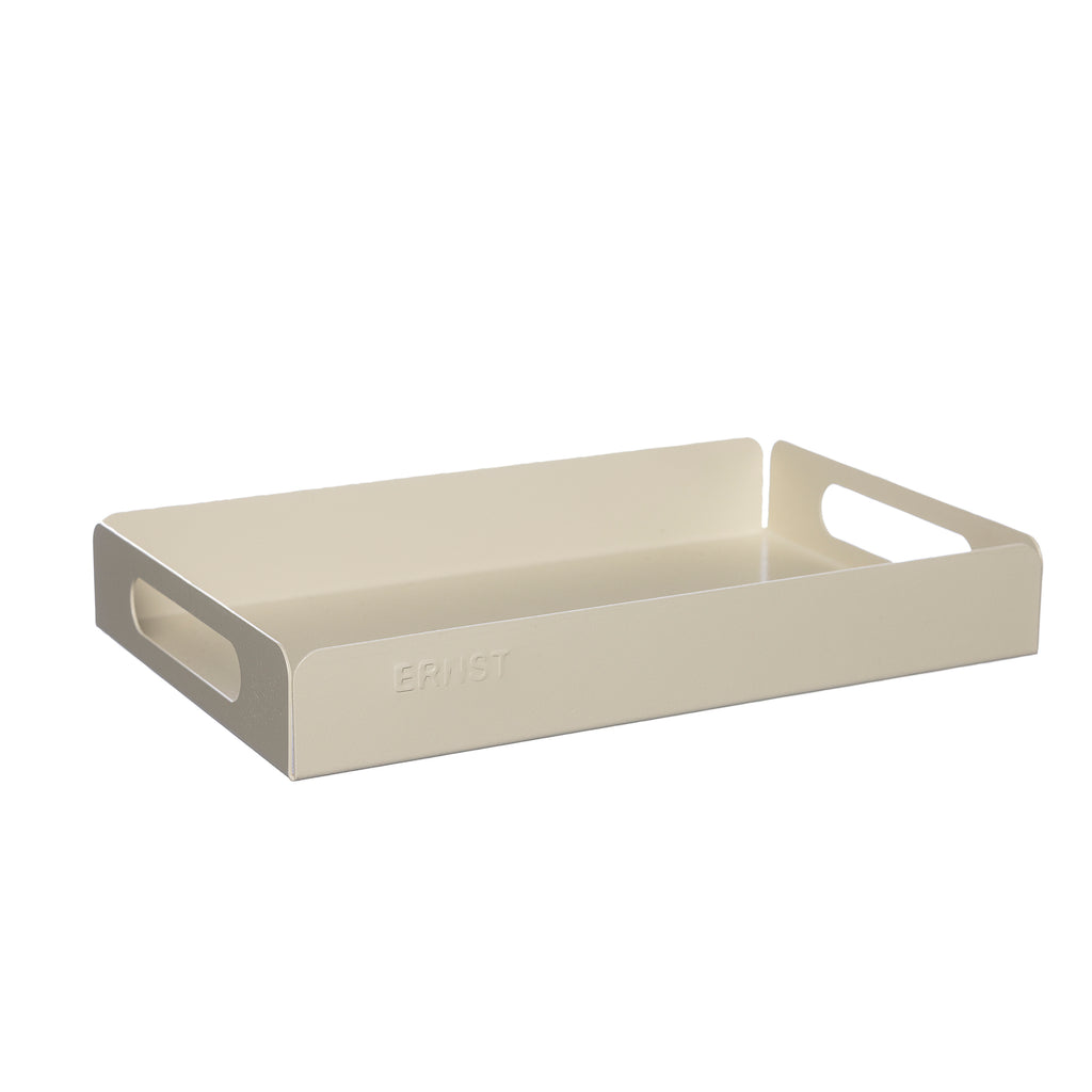 Tablett aus Metall, cremeweiß - 28 cm