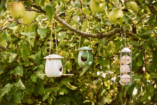 Vogelfutterhaus zum hängen, Keramik - Petrol