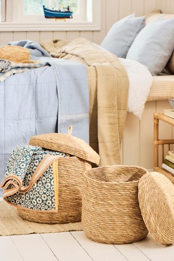 Korb mit Deckel, natur Seegras - in 3 Größen