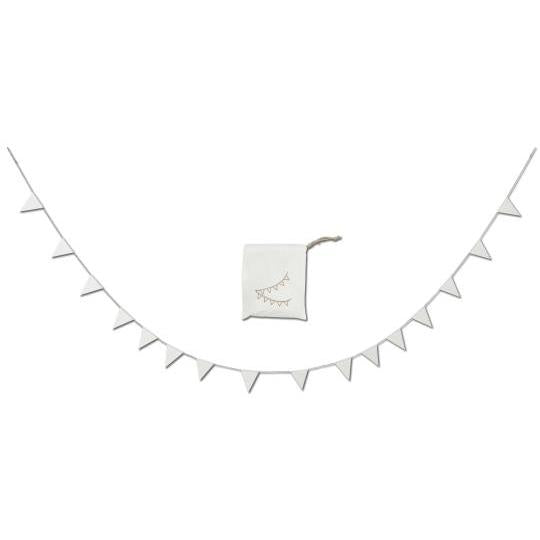 Wimpelkette/ Girlande/ Fahnengirlande mit 15 Fahnen weiß für den Innenbereich - 4 Meter