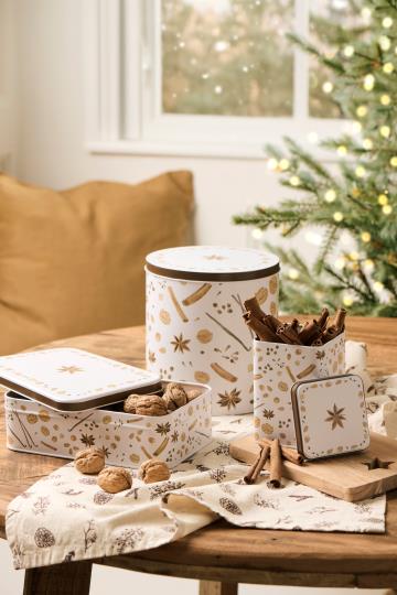 Geschirrtuch Jolly natur mit braunen Zapfen und Zweigen