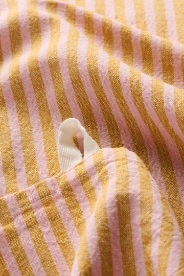 Geschirrtuch Linea mit mustard und hellrosa schmalen Streifen
