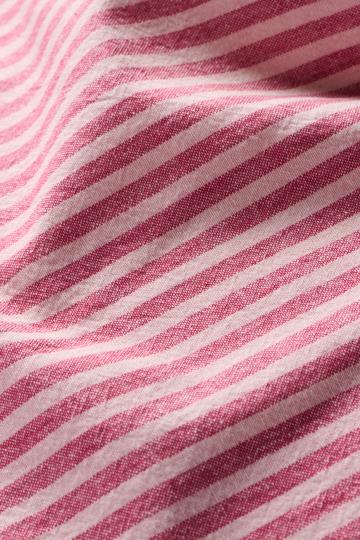 Geschirrtuch Linea mit hellrosa und himbeerfarbigen schmalen Streifen