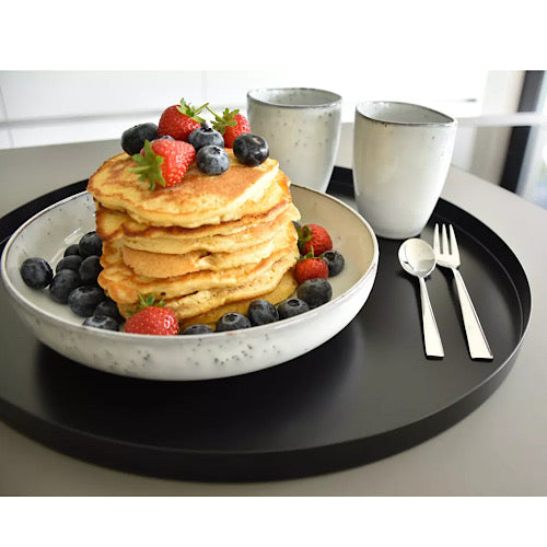 Dekotablett Metall, matt schwarz - Ø 40cm