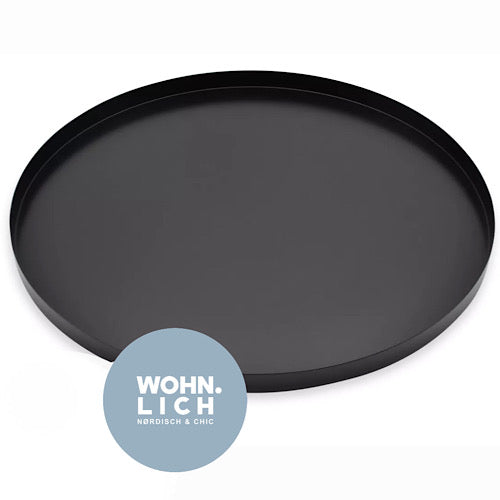 Dekotablett Metall, matt schwarz - Ø 40cm