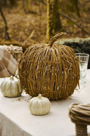 Kürbis / Dekokürbis aus Zweigen  - Ø: 20 cm