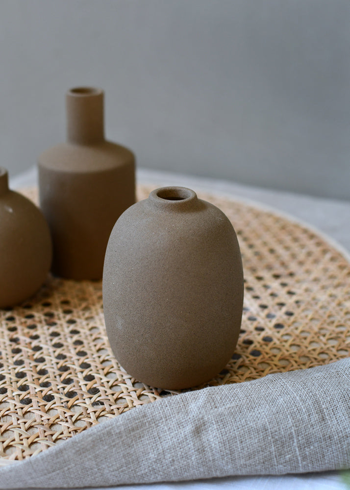 Vase Albacken Keramik, braun - oval