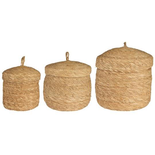Korb mit Deckel, natur Seegras - in 3 Größen