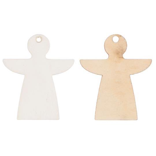 Geschenkanhänger/ Anhänger Engel, Holz - weiß oder naturfarben