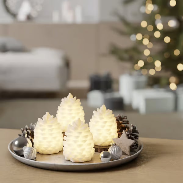 LED Zapfen, Hvid LED Kogle Deluxe Homeart - 2er Set - 10cm