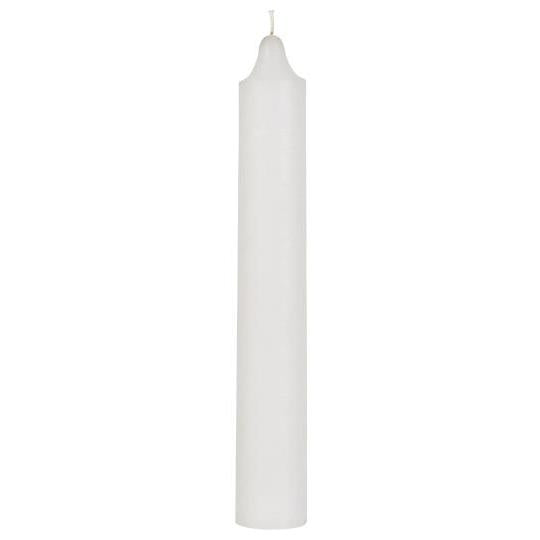 Rustikale Kerze/ Stumpenkerze, weiß -  D:3,8 H:25 cm