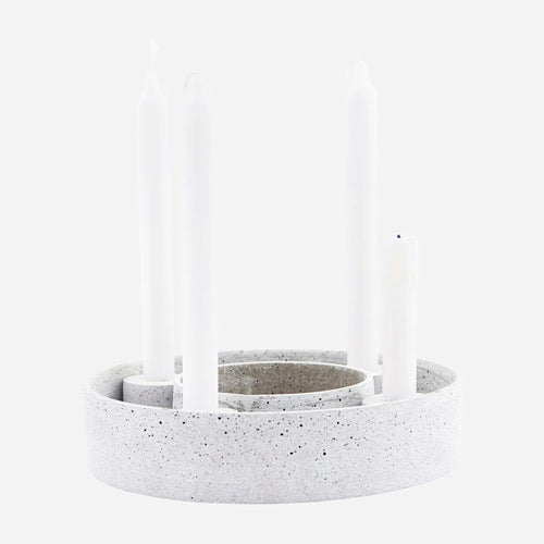 Kerzenständer für Stabkerzen, HD The Ring, Grau - 26 cm