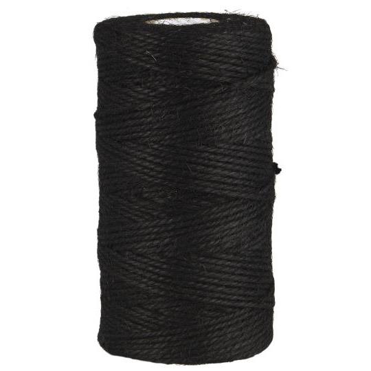 Garn/ Jutegran/ Juteschnur schwarz, 100 m- Geschenkband
