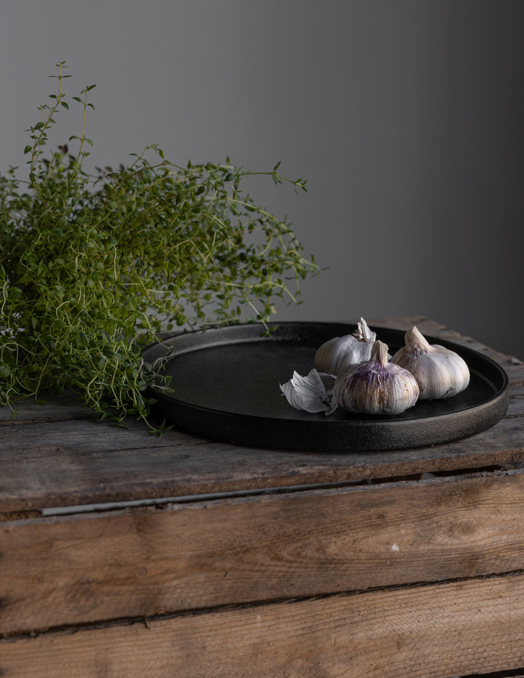 Tablett Grimshult Keramik, rund - schwarz