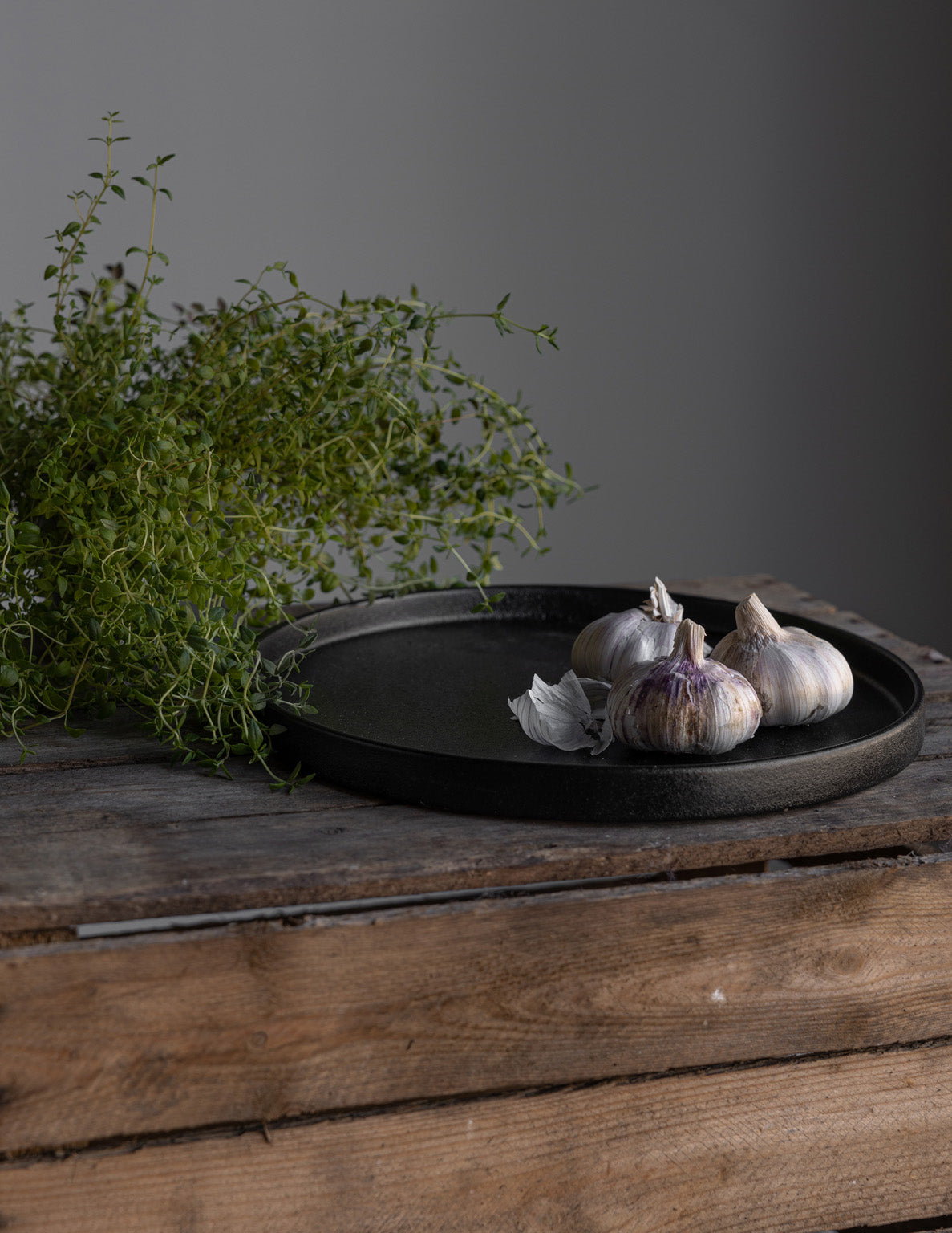 Tablett Grimshult Keramik, rund - schwarz