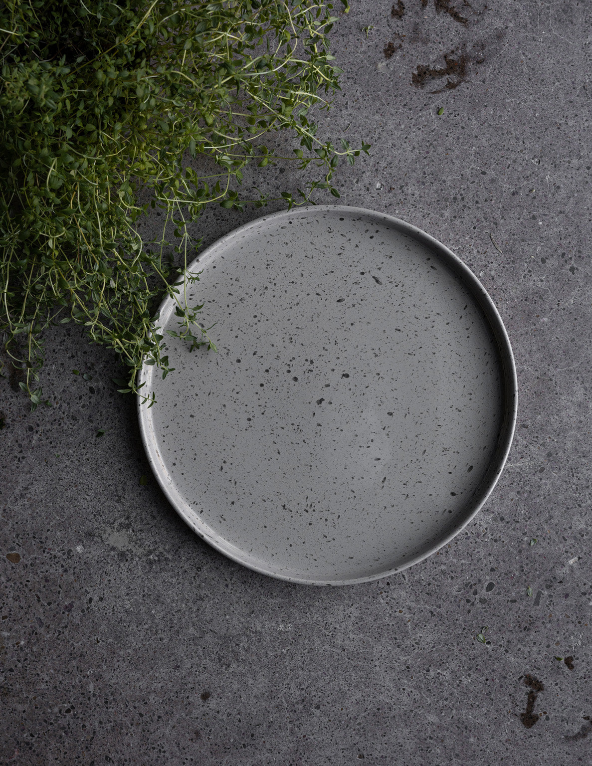 Tablett Grimshult Keramik, rund - natur