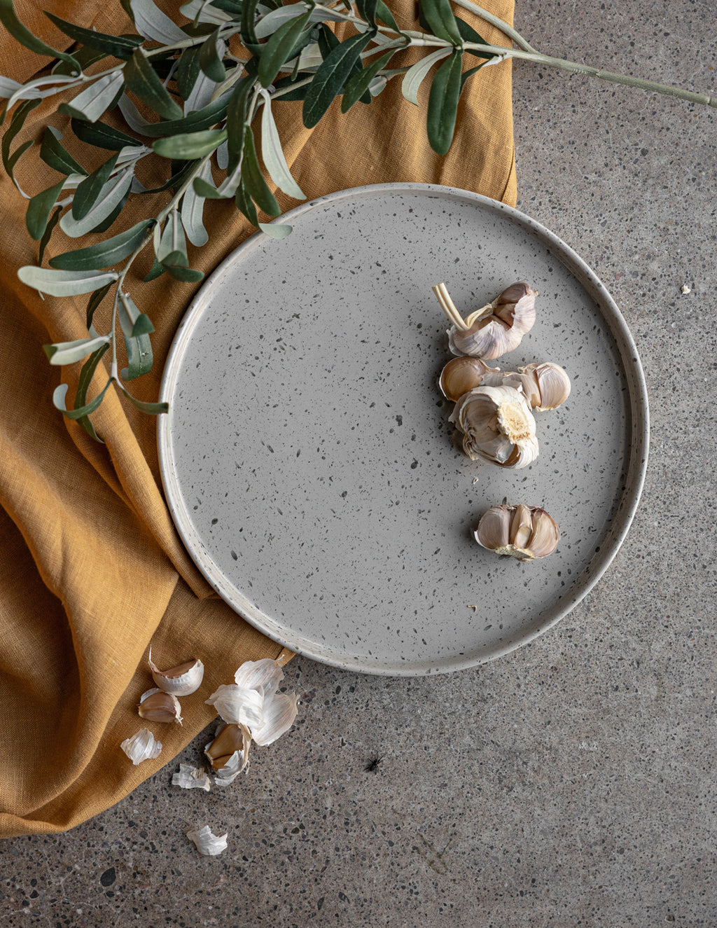 Tablett Grimshult Keramik, rund - natur