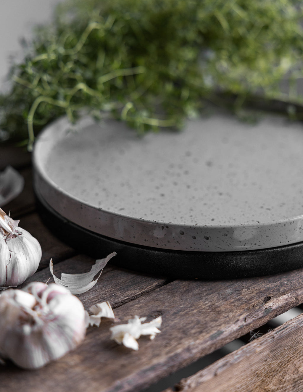 Tablett Grimshult Keramik, rund - natur