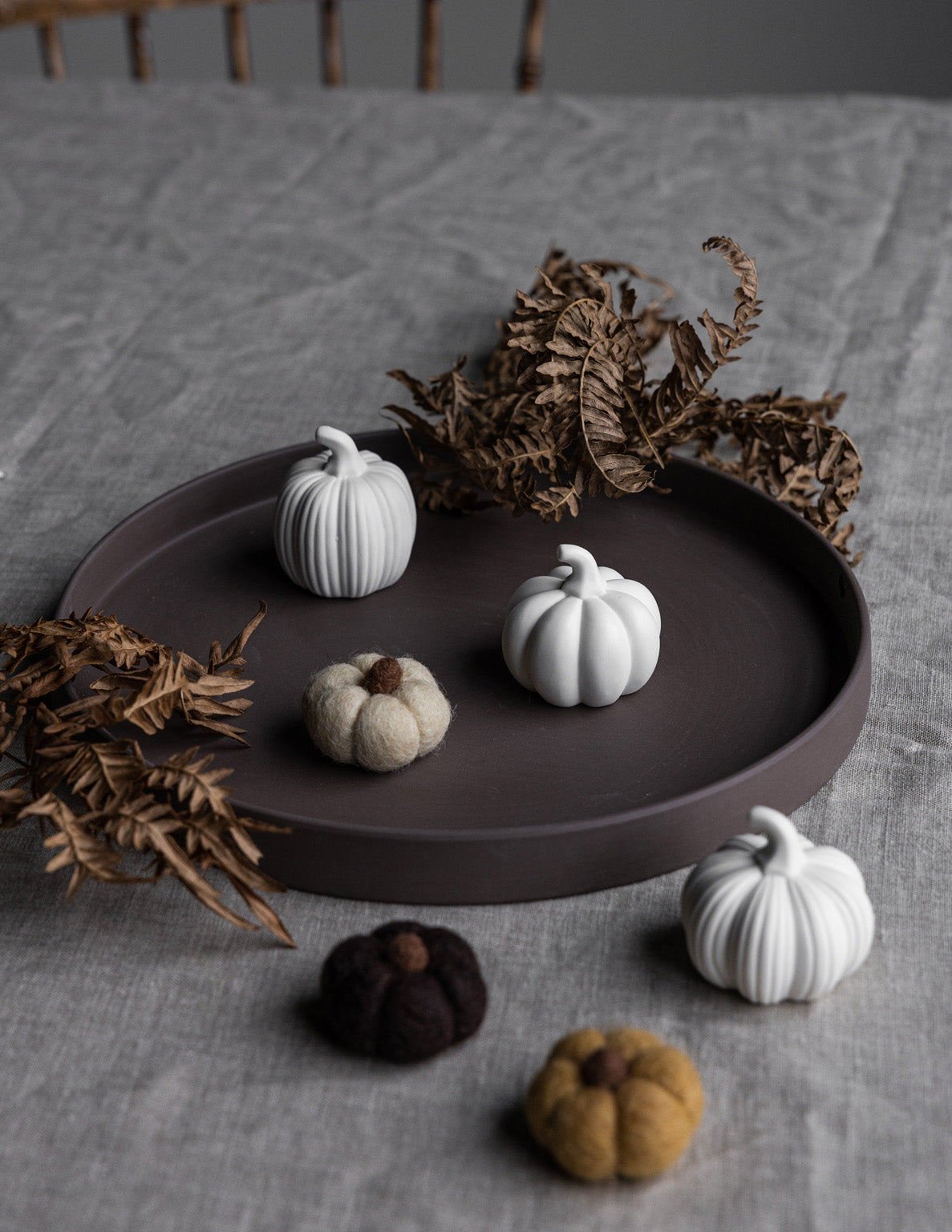 Kürbis Haga aus Filz, Fairtrade - dunkelbraun