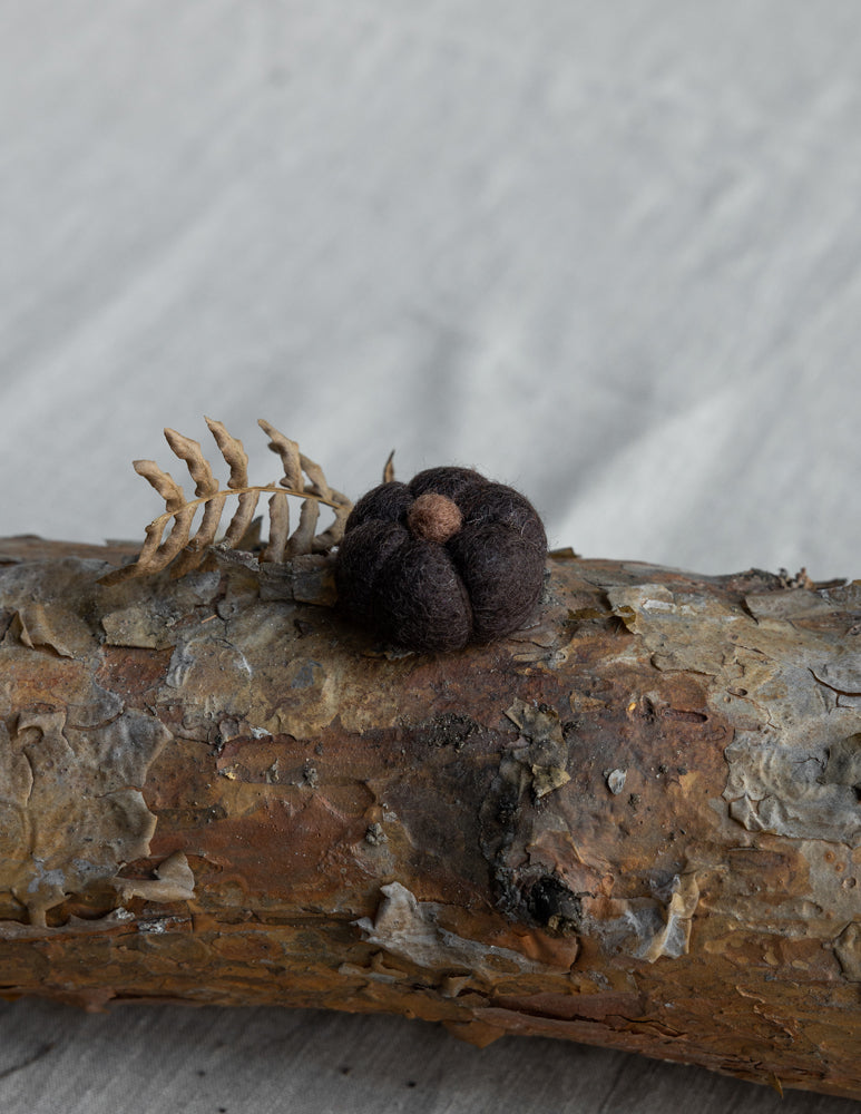 Kürbis Haga aus Filz, Fairtrade - dunkelbraun