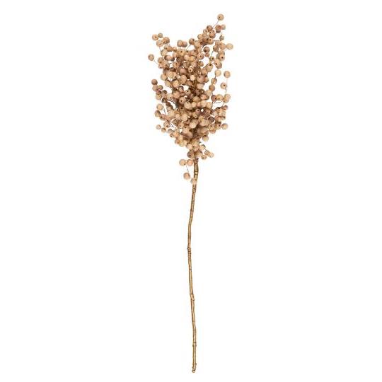 Ausstellungsstück Zweig aus Holzperlen handgefertigt, natur -H: 36 cm