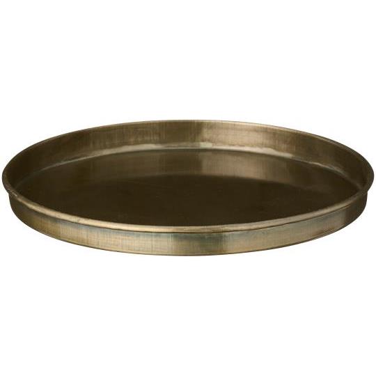 Kerzentablett/ Tablett/ Untersetzer mit Kante, Messingfarben - Ø: 15,7 cm