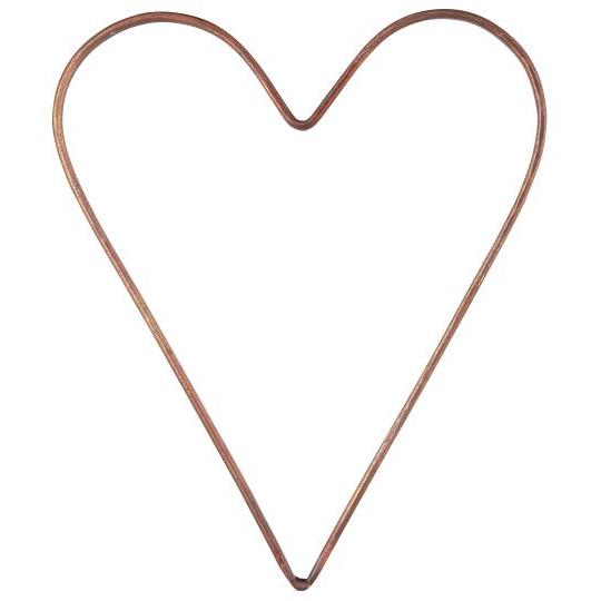 Herz Stella, flaches Metall, messingfarben - 20 cm