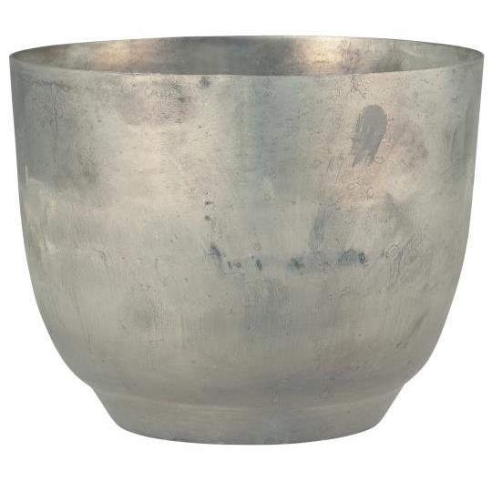 Topf/ Übertopf glatt mit konischem Boden, Ø: 16,5 cm - Zink