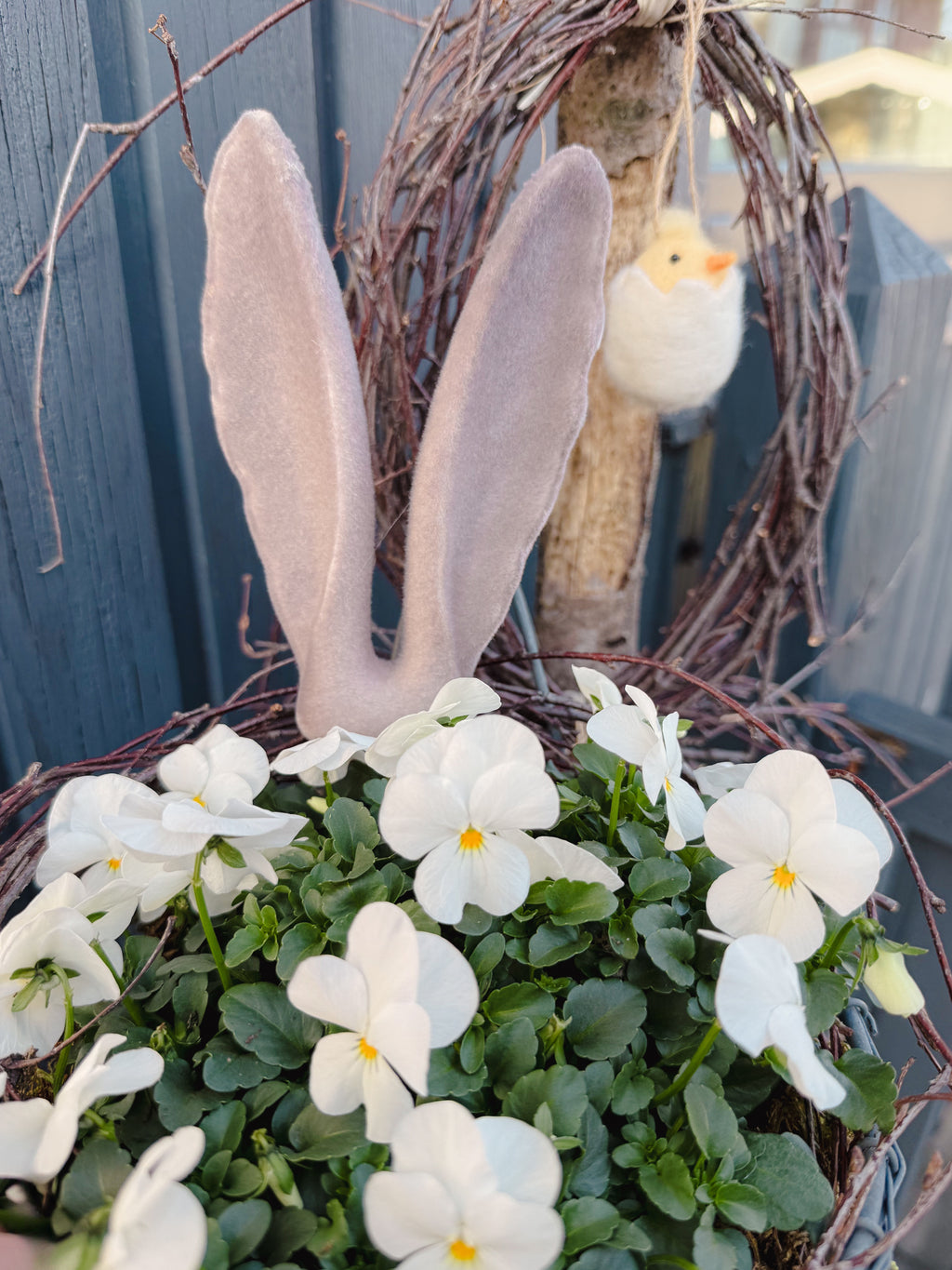 Hasenohren am Stab, Hasenohren klein 14,5 cm - Taupe