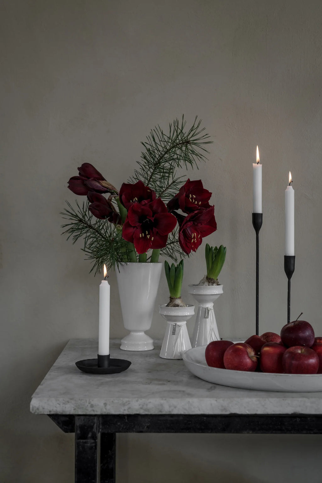 Hyazinthen Vase Lökvas, naturweiß - H 16 cm