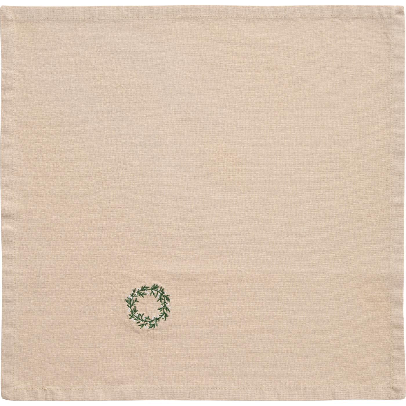 Stoffserviette Tradition mit Kranz leinenfarbig