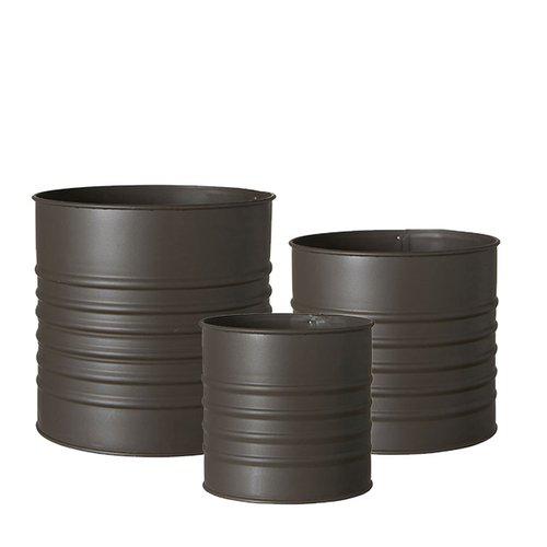 Blumentopf/ Pflanztopf Ariel, Metall Dunkelgrau Matt - 3 verschiedene Größen
