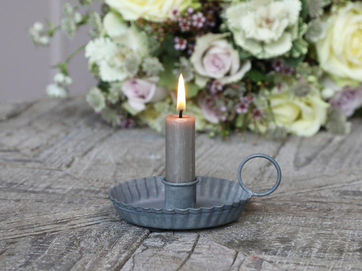 Kammerleuchter/ Kerzenhalter für Stabkerzen, zink