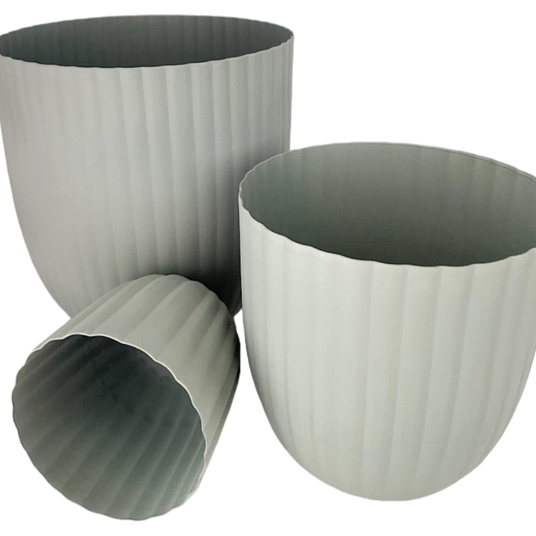 Pflanztöpfe/ Übertopf Rillen Zink - 3 Größen