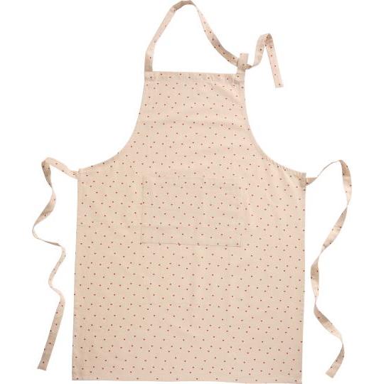 Schürze Valentin natur mit roten Herzen - kurze Schürze