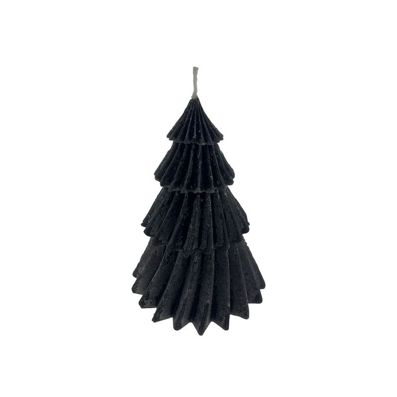 Deko-Kerze Tannenbaum/ Windy Tree, schwarz - 11 cm