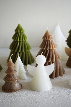 Deko-Kerze Engel/ Engelkerze, taupe - 10 cm