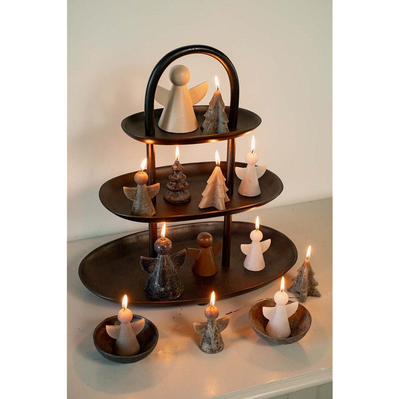 Deko-Kerze Engel/ Engelkerze, taupe - 10 cm