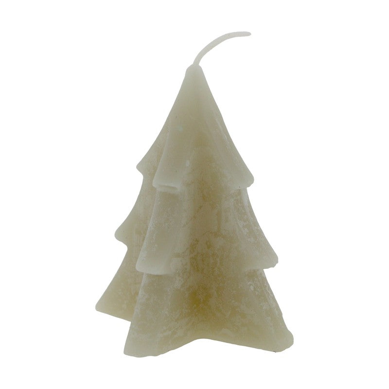 Deko-Kerze Tannenbaum/ Baum, taupe - 8 cm