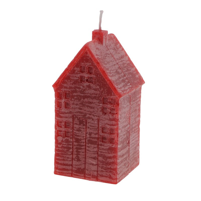 Deko-Kerze Haus/ Hauskerze, rot - 11,5 cm