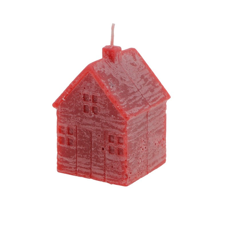 Deko-Kerze Haus/ Hauskerze, rot - 8,4 cm