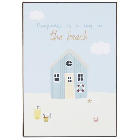 Metallschild "Happiness is a day at the beach"