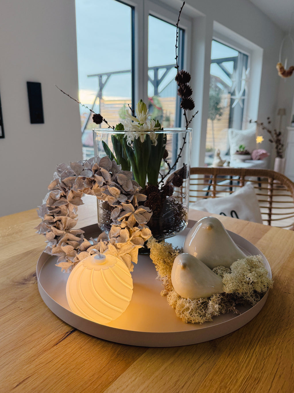 Vogel/ Dekovogel, Keramik cremeweiß, klein - 8 cm