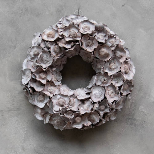 Kranz Kokosnussblüten, Naturkranz Coco Flower, grey mist - 40 cm