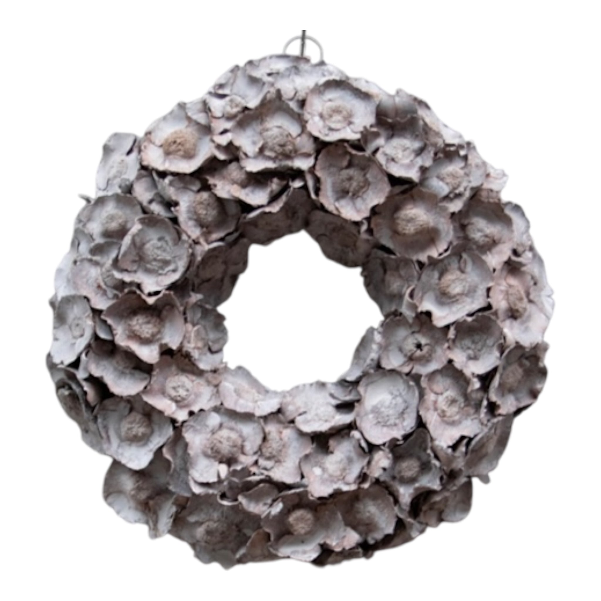 Kranz Kokosnussblüten, Naturkranz Coco Flower, grey mist - 40 cm