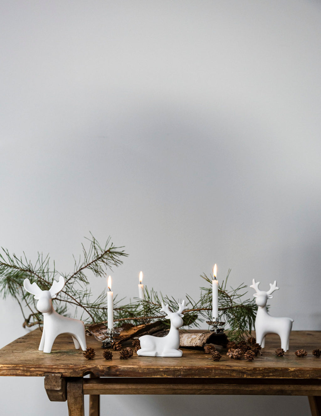 Rentier/ Hirsch Sten, Keramik white - liegend, Large