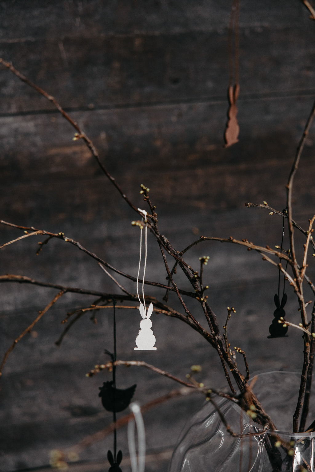 Holzhase/ Hase Hugo, Anhänger - weiß