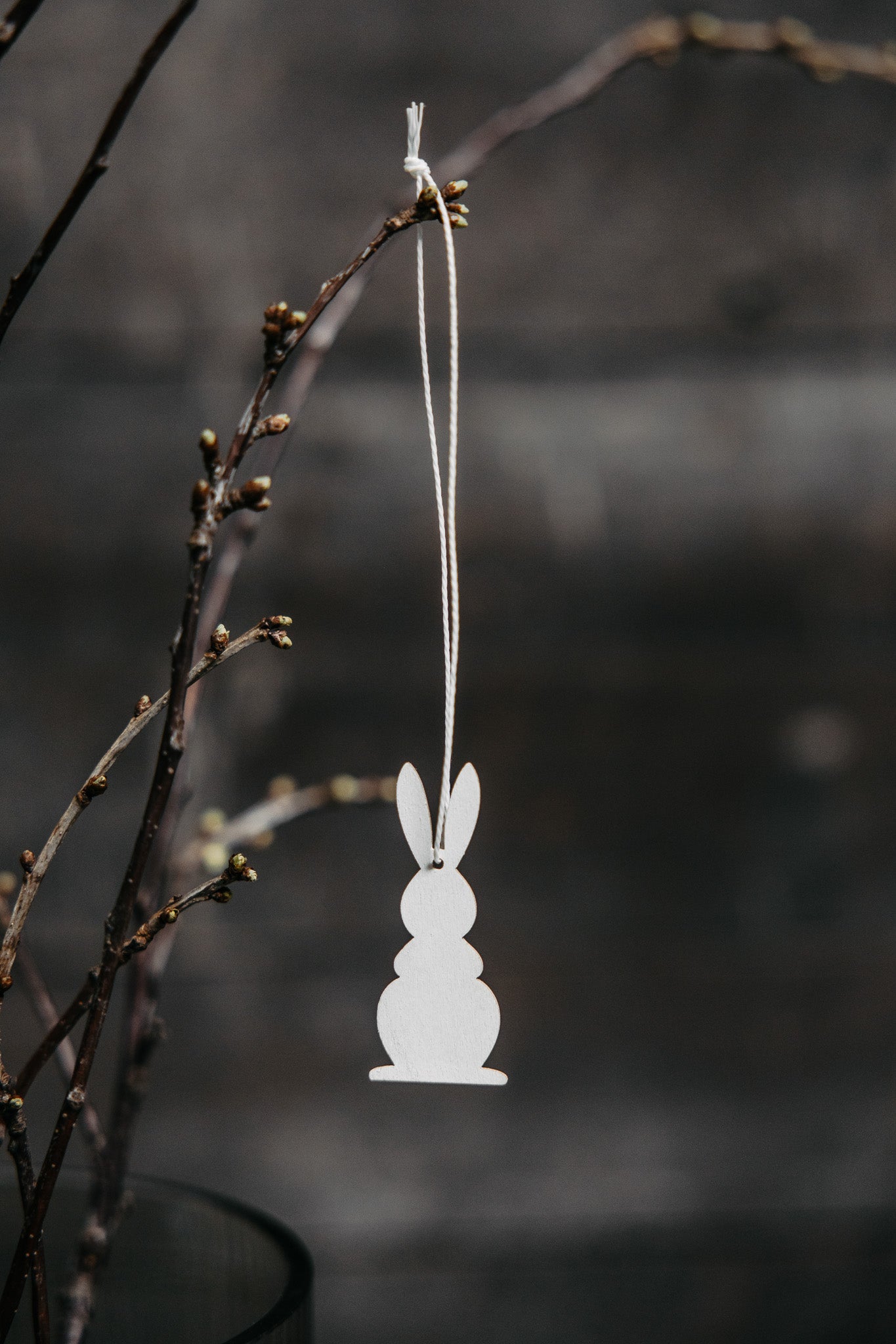 Holzhase/ Hase Hugo, Anhänger - weiß